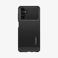 ACS04022 - Galaxy A13 5G Case Rugged Armor in Matte Black showing the back