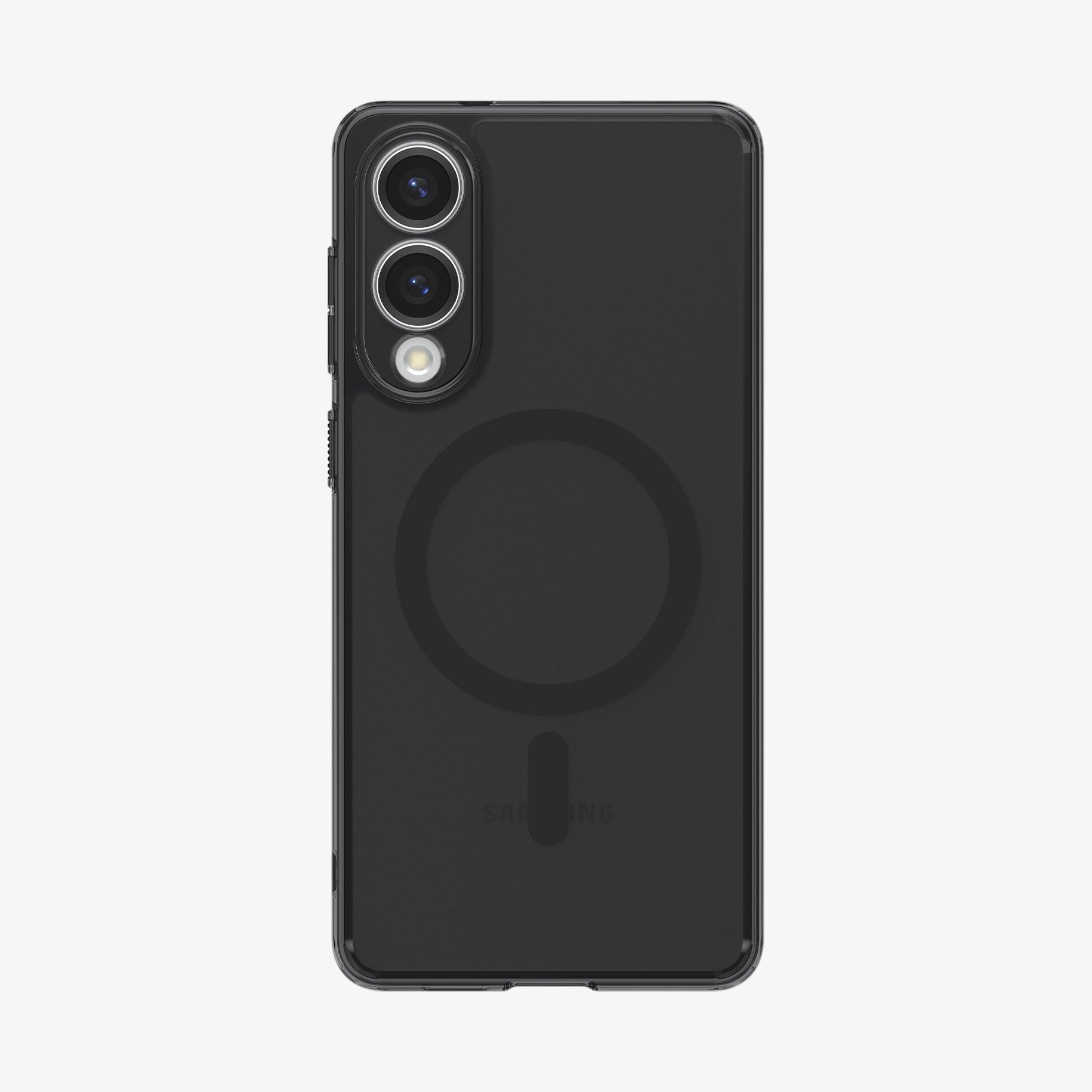 ACS09419 - Galaxy S25 Edge Case Ultra Hybrid (MagFit) in Frost Black showing the back