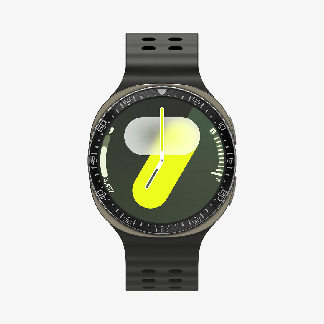 ACS10008 - Galaxy Watch 8 44mm Bezel Tune in black showing the front and side of watch face