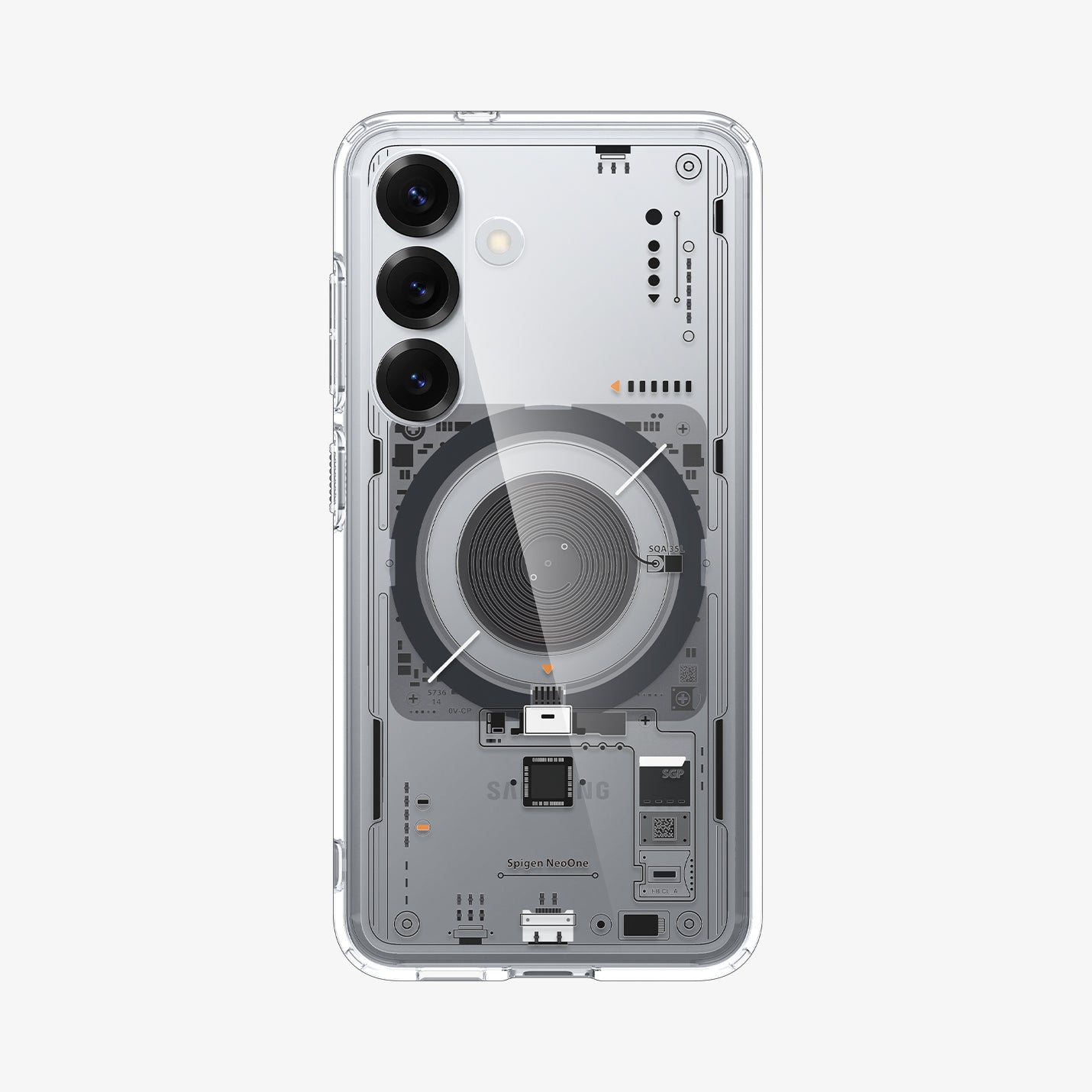 ACS09470 - Galaxy S25 Case Ultra Hybrid Metal Ring Neo One (MagFit) in Neo One showing the back