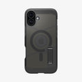 ACS08515 - iPhone 16 Case Tough Armor AI (MagFit) in Frost Black showing the back