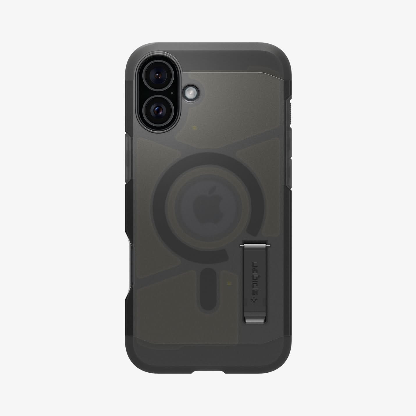 ACS08515 - iPhone 16 Case Tough Armor AI (MagFit) in Frost Black showing the back