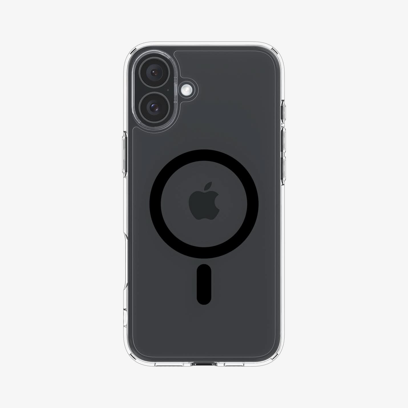 ACS08206 - iPhone 16 Case Ultra Hybrid (MagFit) in Black showing the back