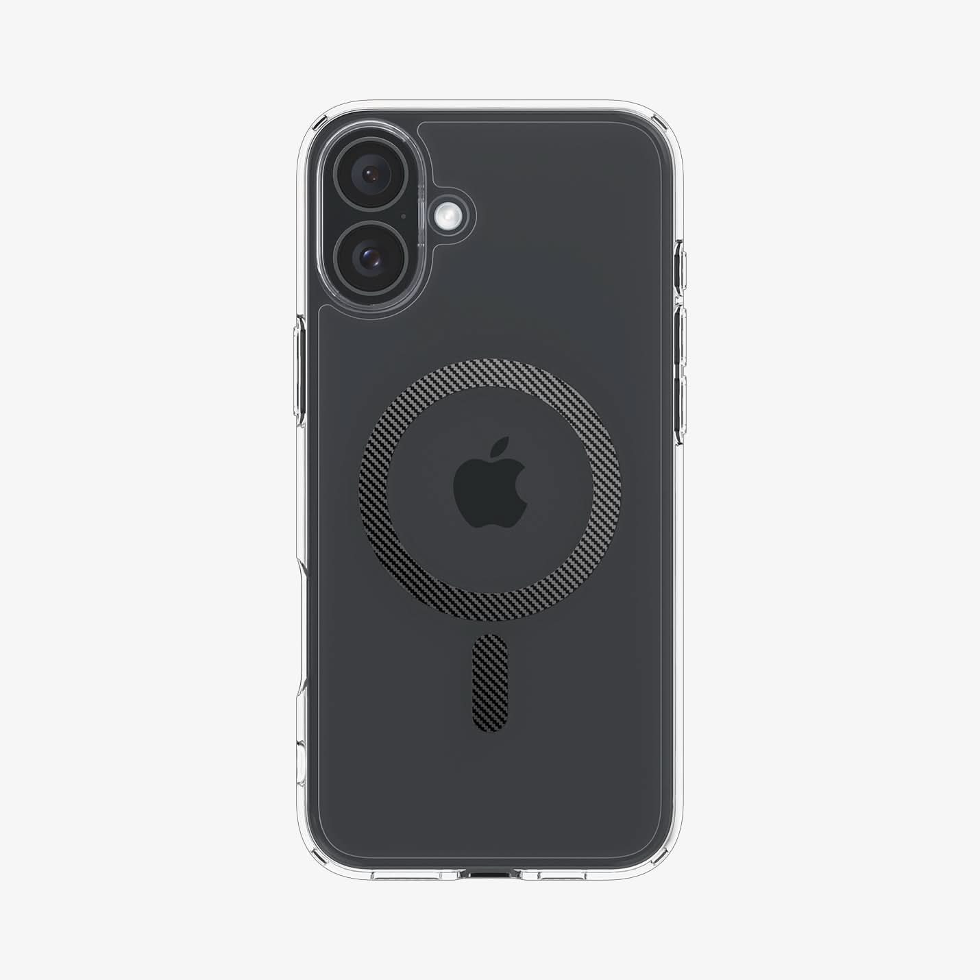 ACS08207 - iPhone 16 Case Ultra Hybrid (MagFit) in Carbon Fiber showing the back