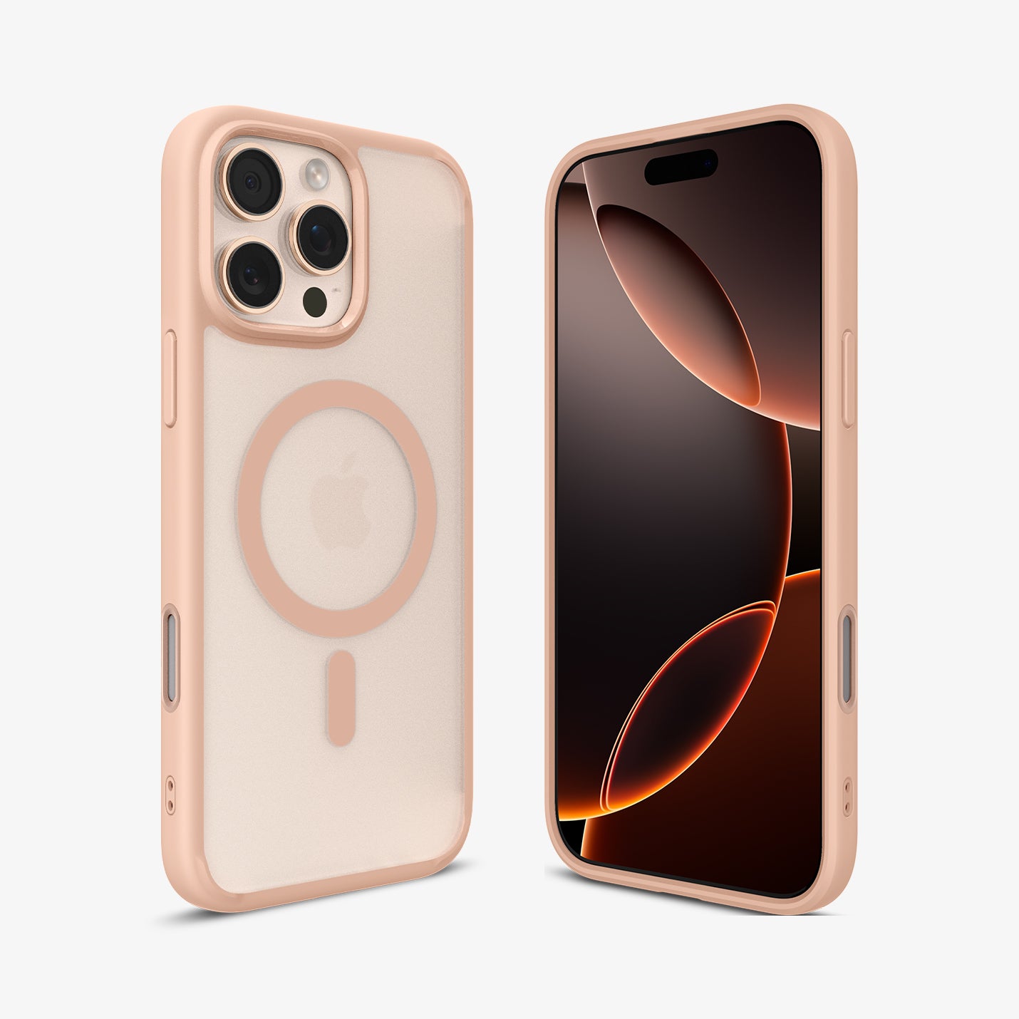 ACS09069 - iPhone 16 Pro Max Case Ultra Hybrid T (MagFit + Camera Control) in Frost Rose Titanium showing the front, back and sides