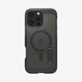 ACS08509 - iPhone 16 Pro Case Tough Armor AI (MagFit) in Frost Black showing the back