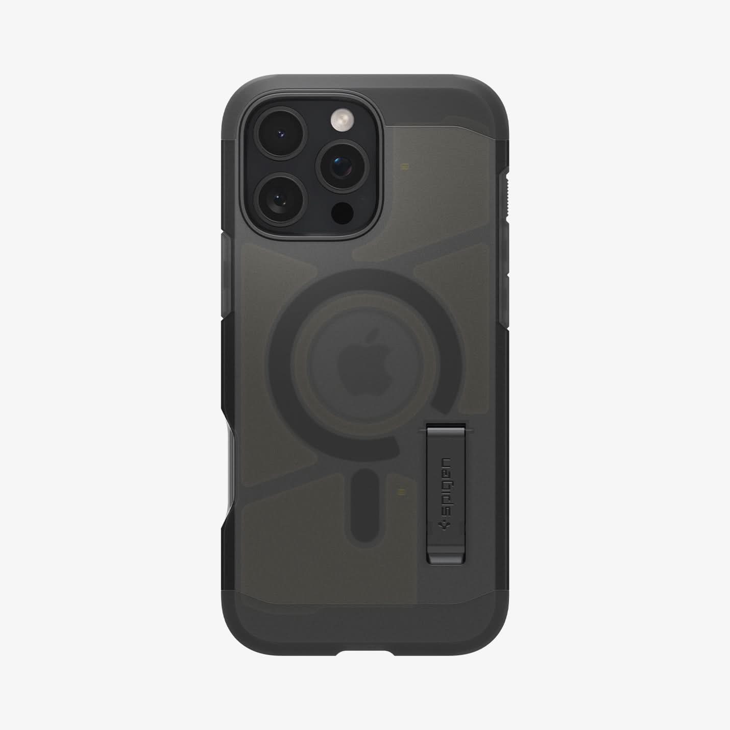 ACS08509 - iPhone 16 Pro Case Tough Armor AI (MagFit) in Frost Black showing the back