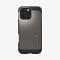 ACS08012 - iPhone 16 Pro Max Case Tough Armor AI (MagFit) in Gunmetal showing the back