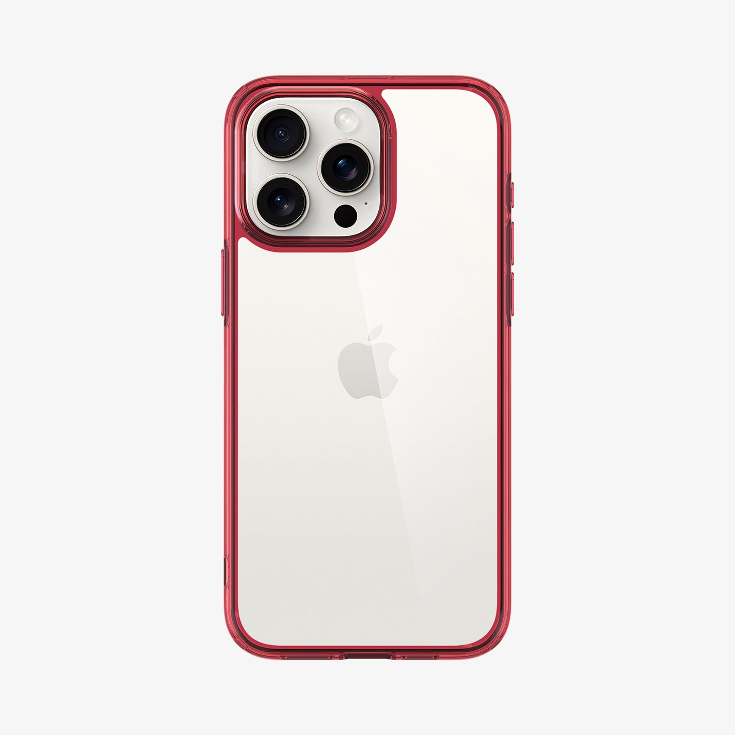 ACS07055 - iPhone 15 Pro Case Ultra Hybrid in red crystal showing the back