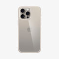 ACS07209 - iPhone 15 Pro Max Ultra Hybrid Case in Natural Titanium showing the back