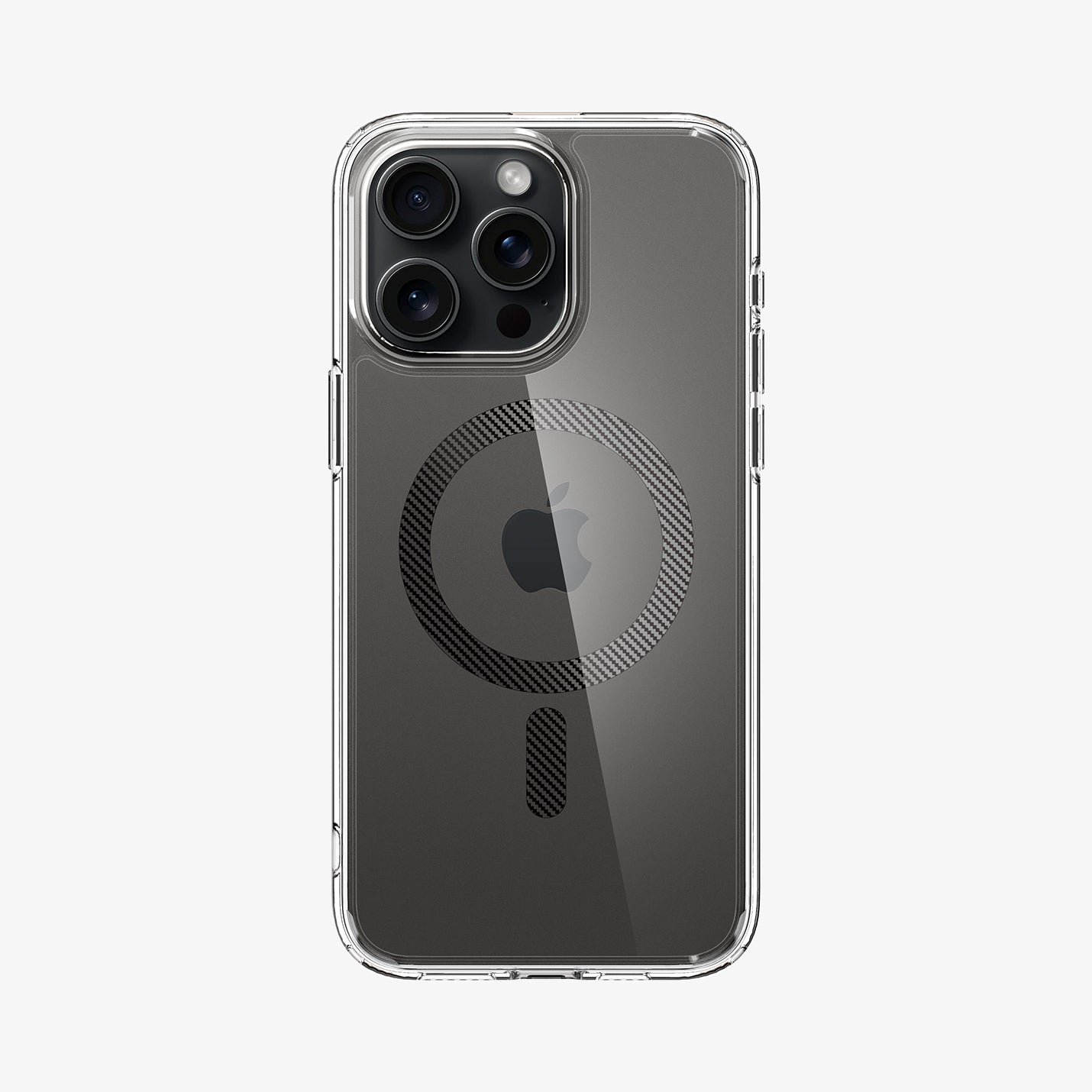 ACS06717 - iPhone 15 Pro Case Ultra Hybrid (MagFit) in carbon fiber showing the back