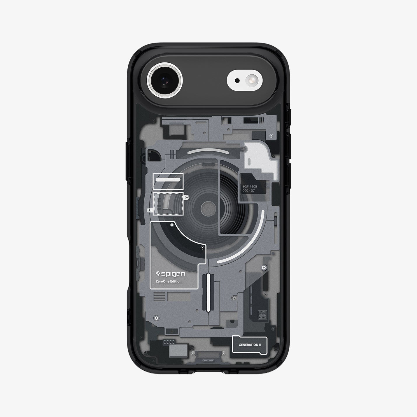 ACS10058 - iPhone 17 Air Ultra Hybrid Zero One (MagFit) in Zero One Black showing the back
