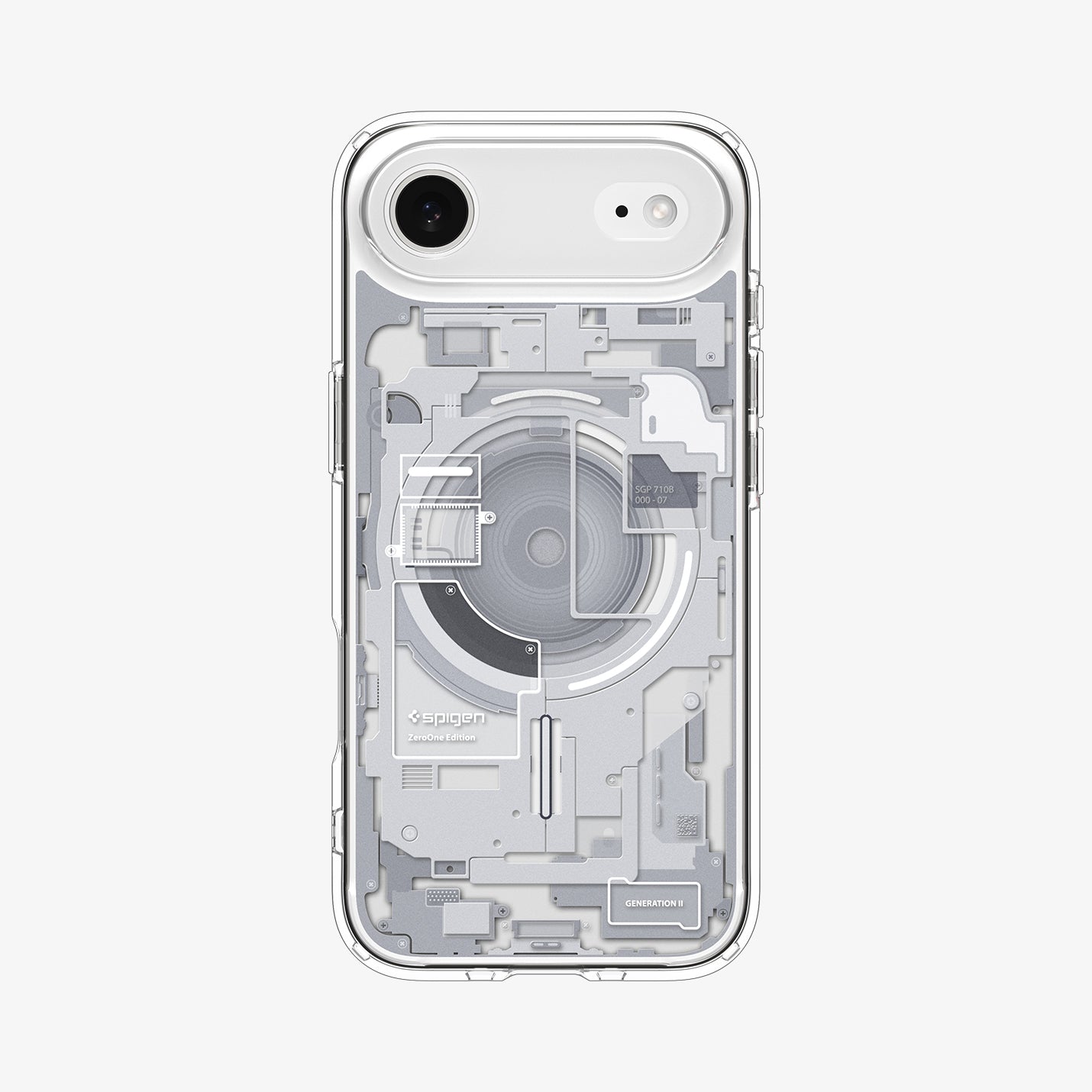 ACS10056 - iPhone 17 Air Ultra Hybrid Zero One (MagFit) in Zero One White showing the back
