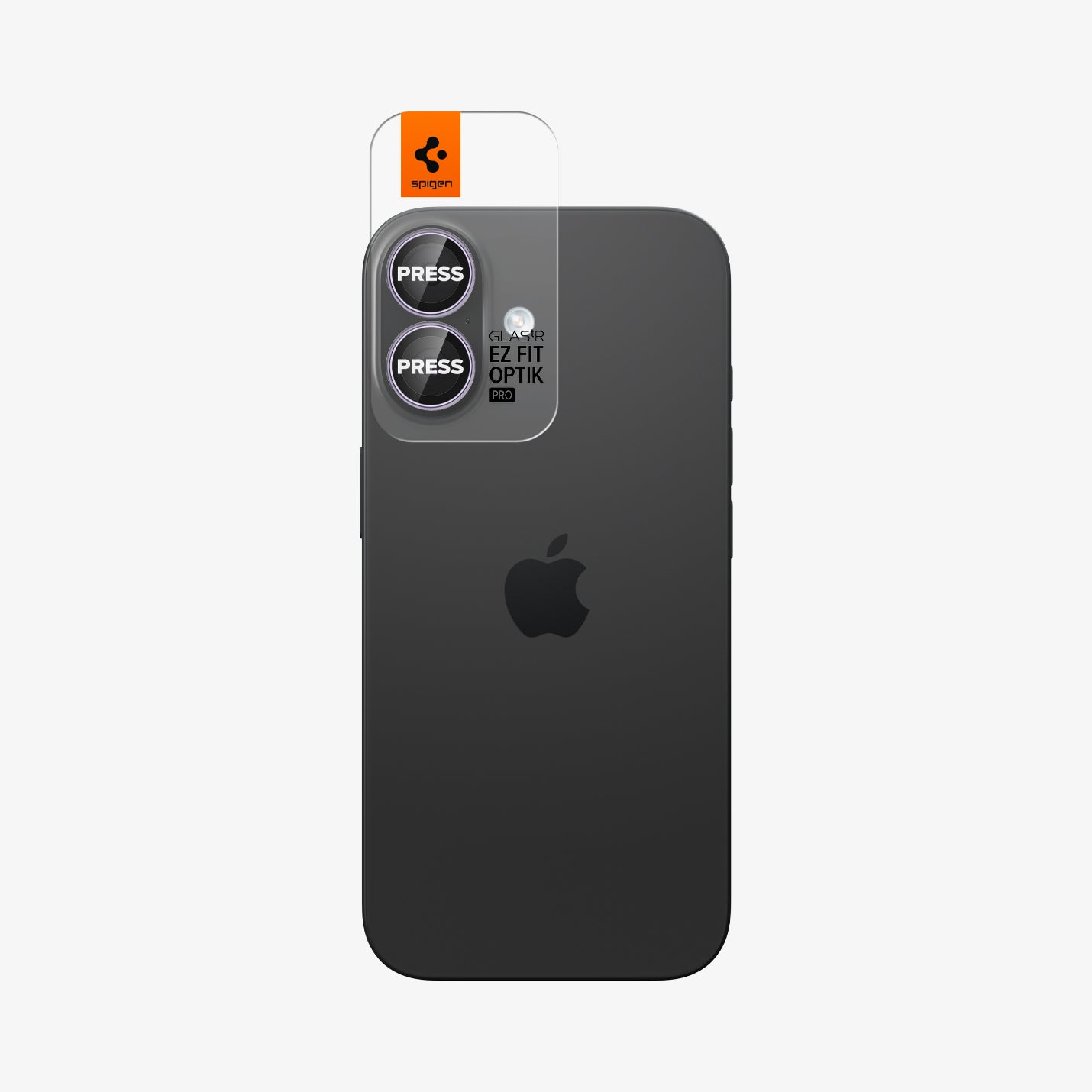 AGL10127 - iPhone 17 Optik Pro EZ Fit Lens Protector in purple showing the back with ez fit tray installed on lens