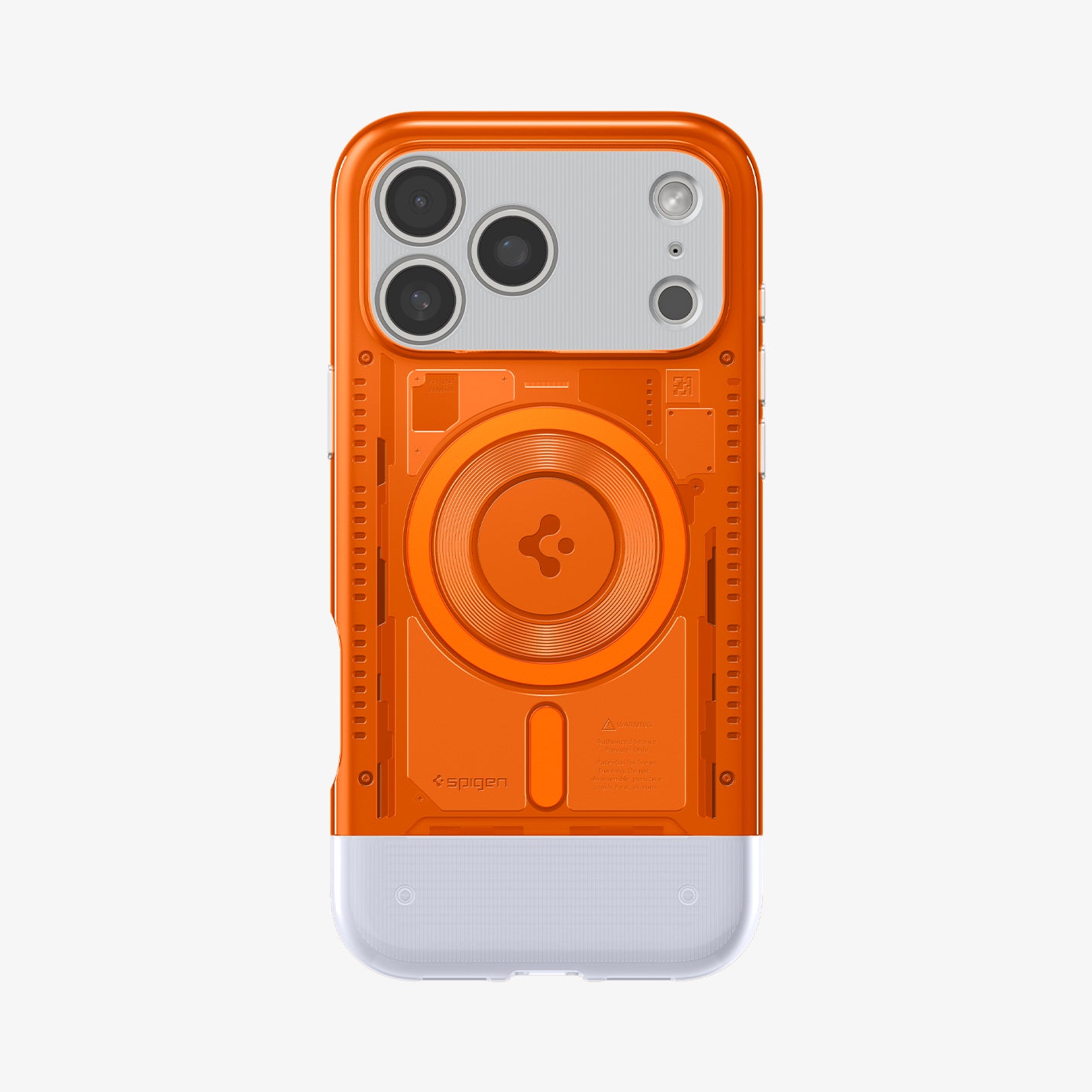 ACS09963 - iPhone 17 Pro Case Classic C1 (MagFit) in tangerine showing the back