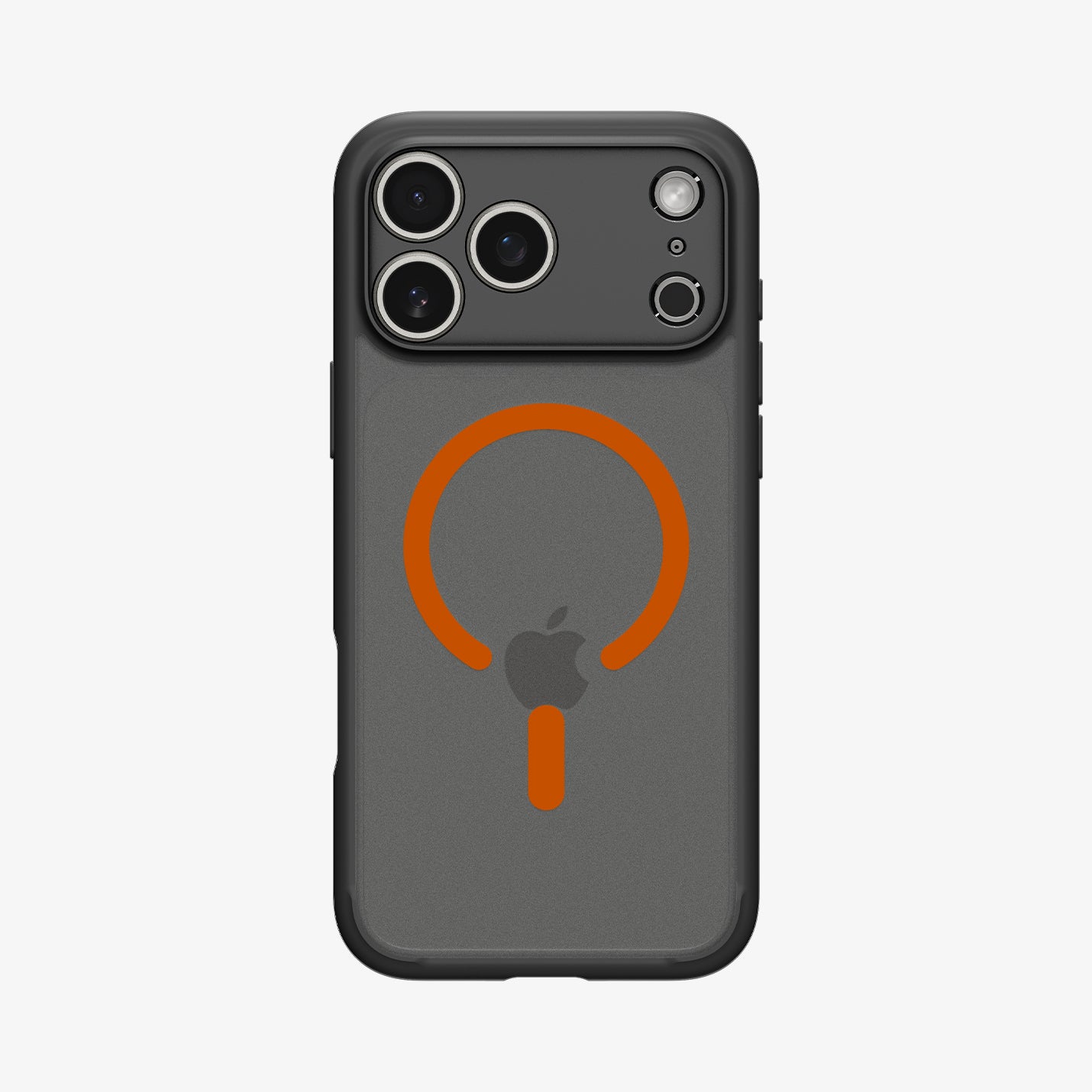 ACS10481 - iPhone 17 Pro Ultra Hybrid (MagFit) in Frost Black Orange showing the back