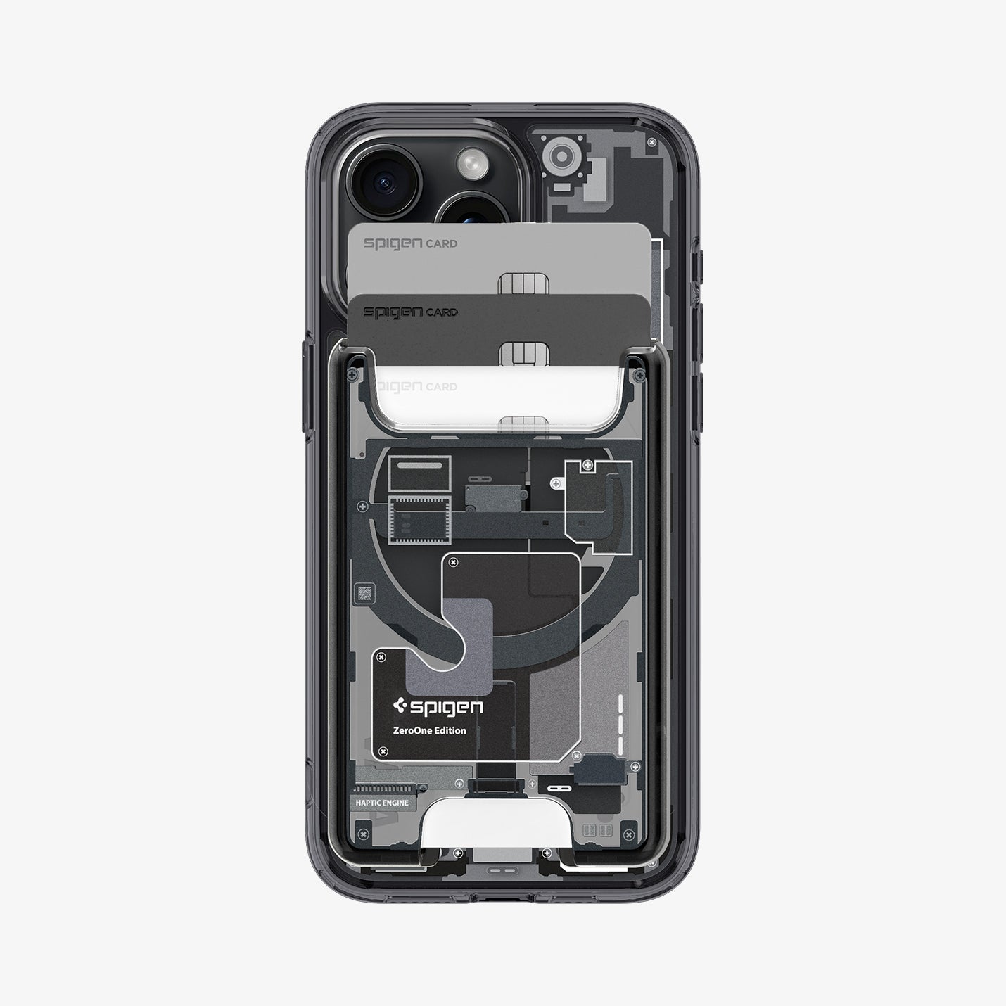 AFA07400 - Ultra Hybrid Zero One MagFit Wallet (MagFit) in Zero One showing the front of wallet holder with cards inserted