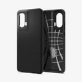 ACS08546 - Moto G Stylus 5G (2024) Case Liquid Air in Matte Black showing the back, partial sides and showing inner side