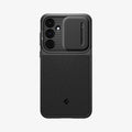 ACS07535 - Galaxy A55 5G Case Optik Armor in Black showing the back with camera slider open