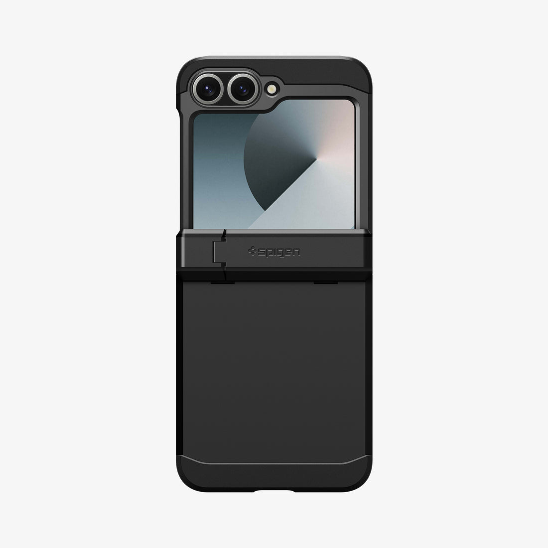 ACS09807 - Galaxy Z Flip 6 Series Tough Armor Pro (MagFit) in black showing the half back and half front