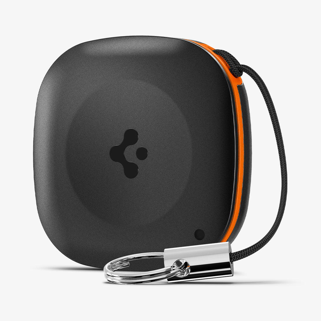 AHP08353 - Spigen TagMe Bluetooth Tracker 4-Pack in Black showing the front with strap