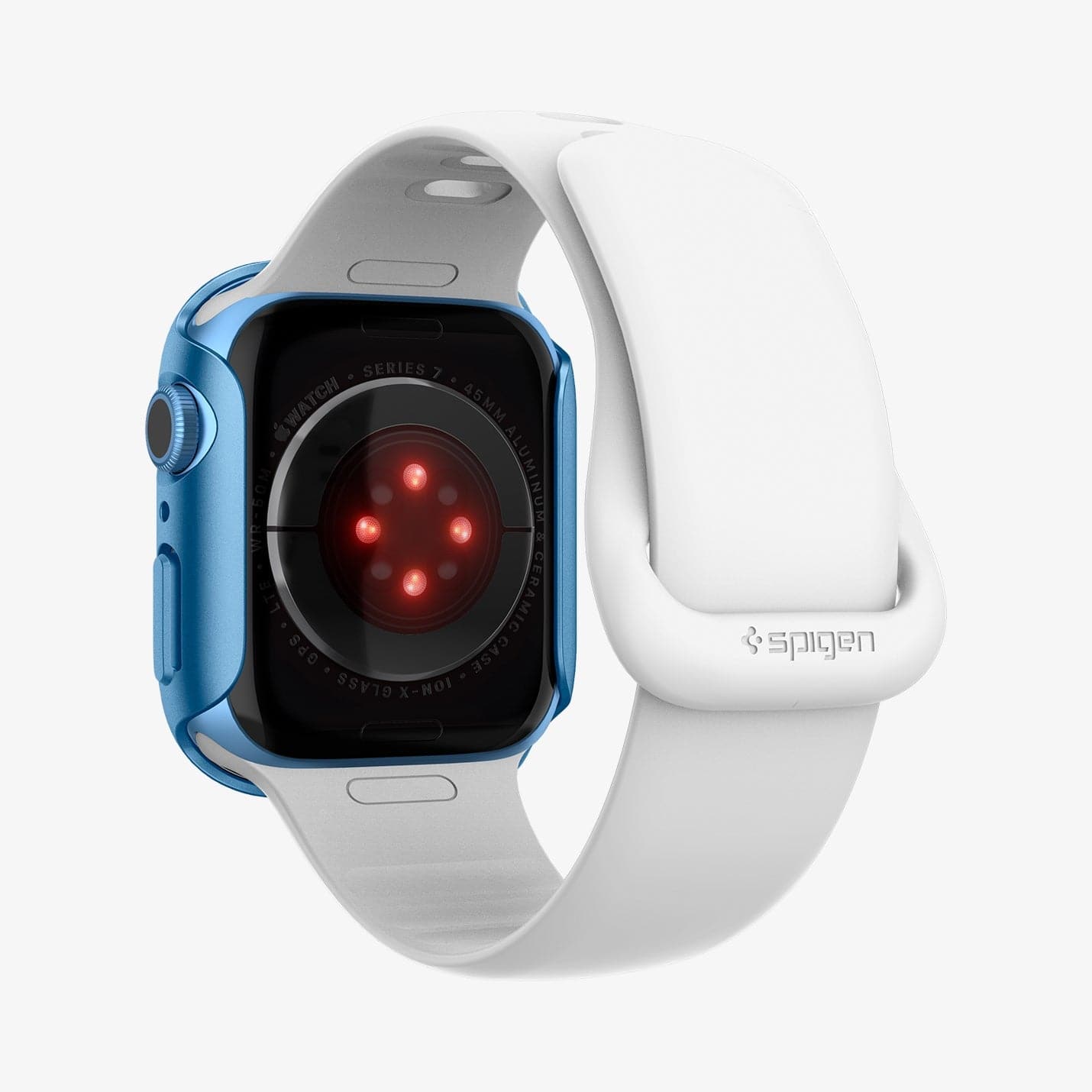 ACS04176 - Apple Watch Series (45mm) Case Thin Fit in metallic blue showing the back
