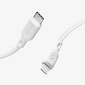 000CA26356 - DuraSync USB-C to Lightning Cable 2 Pack in white showing the lightning cable end and the USB-C end