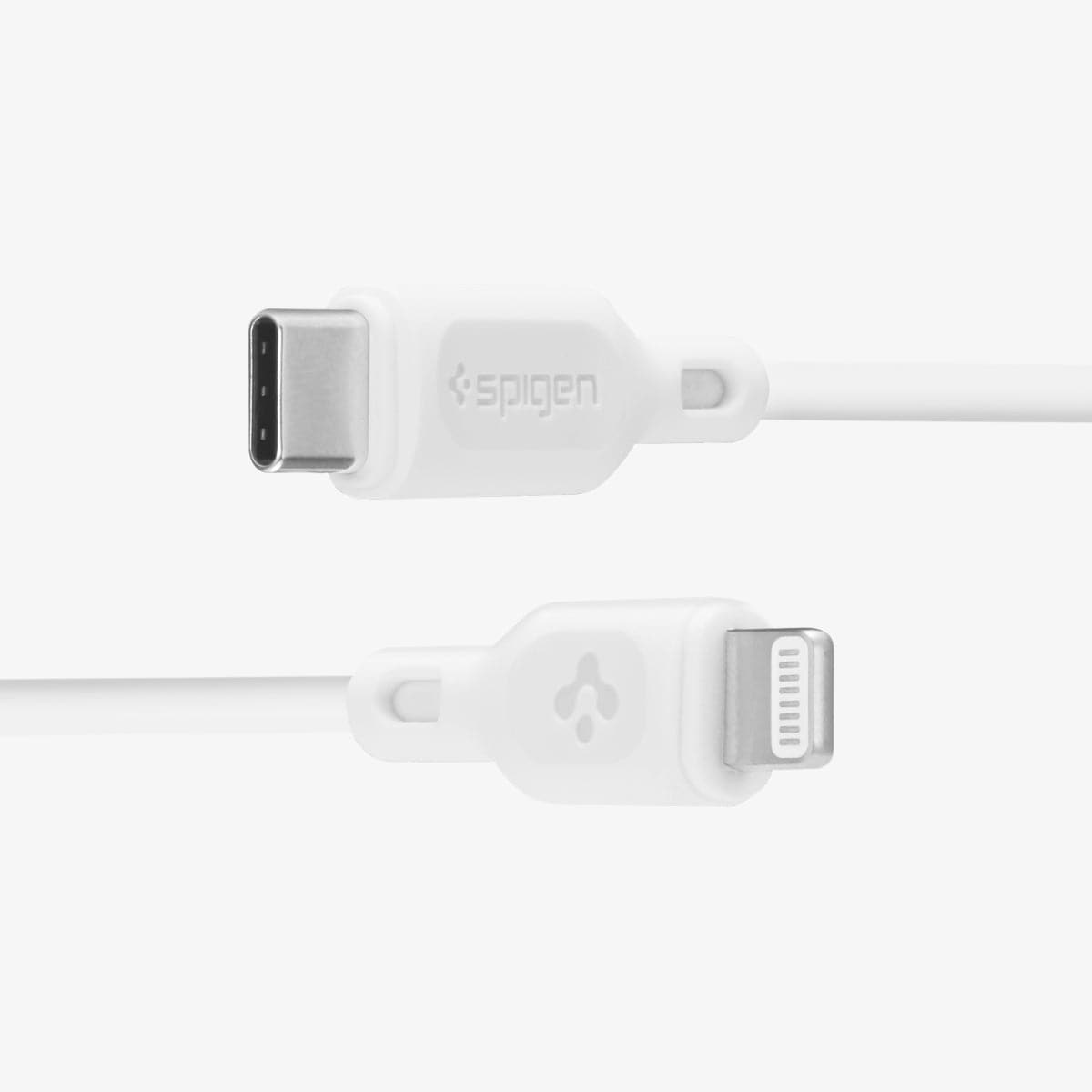 000CA26356 - DuraSync USB-C to Lightning Cable 2 Pack in white showing the lightning cable end and the USB-C end