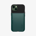 ACS04563 - iPhone 13 Case Slim Armor CS in midnight green showing the back