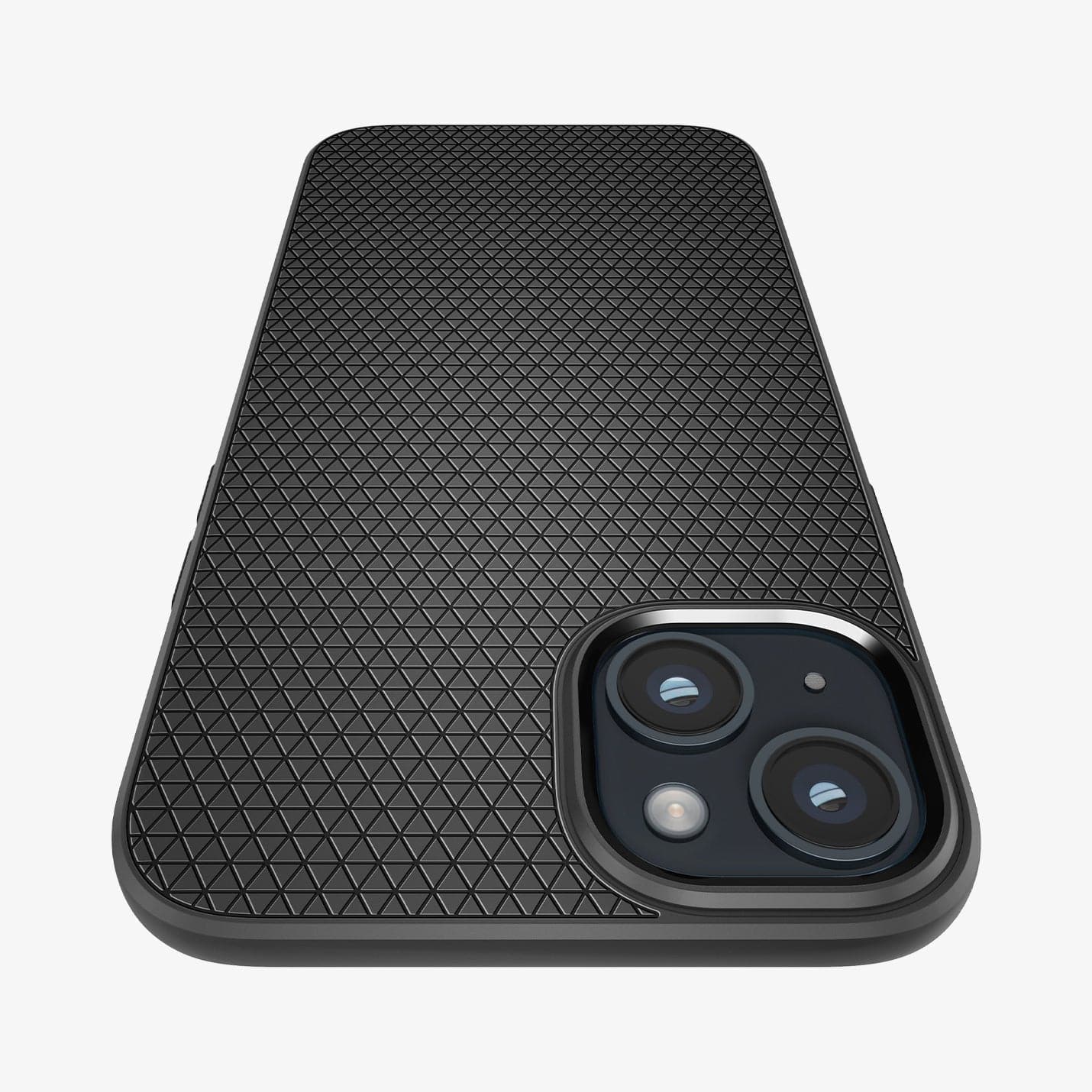 ACS04891 - iPhone 14 Plus Case Liquid Air in matte black showing the back zoomed in to show the fine details