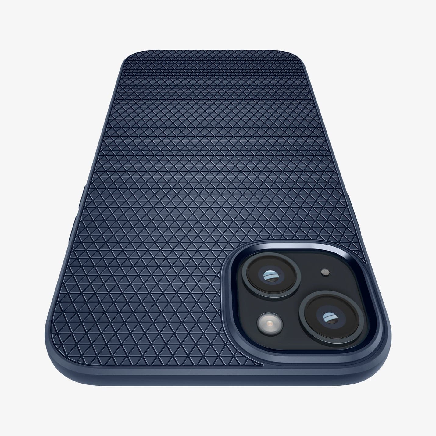 ACS04892 - iPhone 14 Plus Case Liquid Air in navy blue showing the back zoomed in to show the fine details