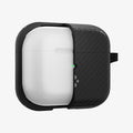 ACS03644 - Airpods 3 Mag Armor in black showing the front with case cut half open