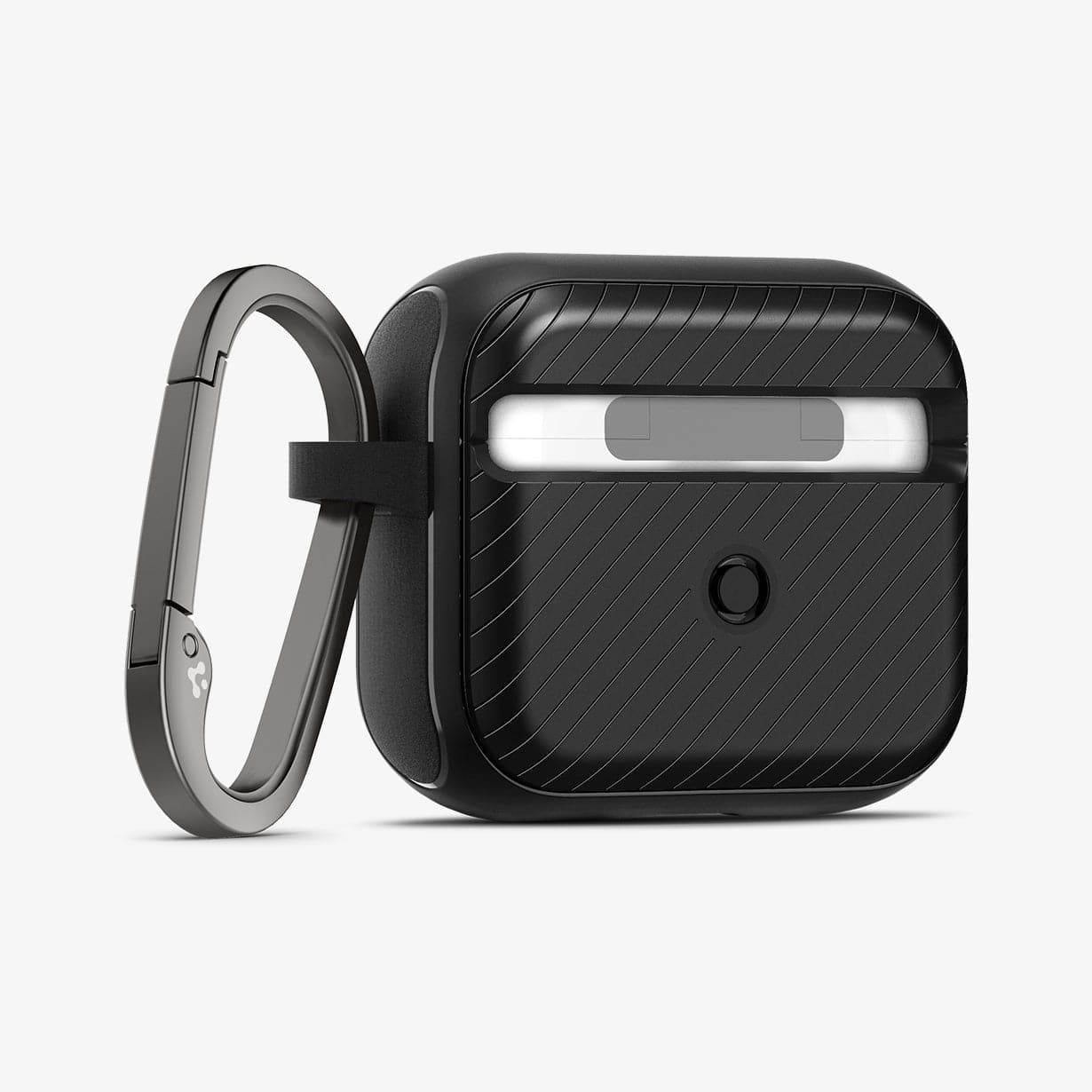 ACS03644 - Airpods 3 Mag Armor in black showing the back and carabiner