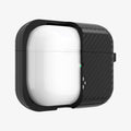 ACS03645 - Airpods Pro Mag Armor in black showing the front with case cut half open