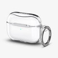 ASD00541 - Apple AirPods Pro Case Ultra Hybrid in crystal clear showing the front and carabiner