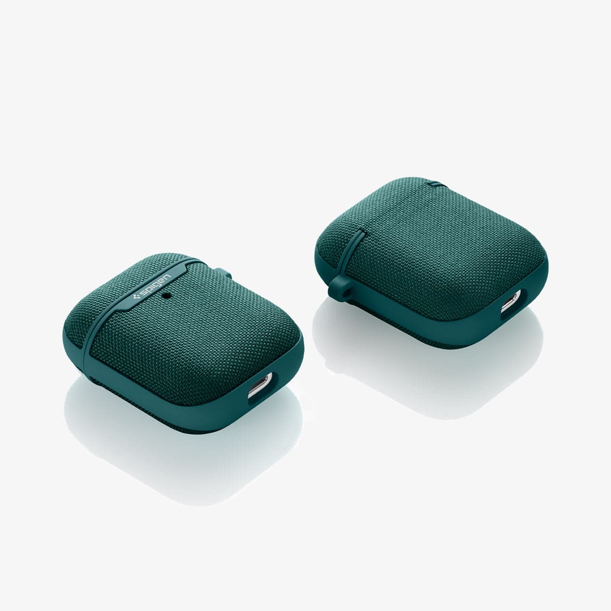 ASD00678 - Apple AirPods 1 / 2 Case Urban Fit in midnight green showing the front, back and sides