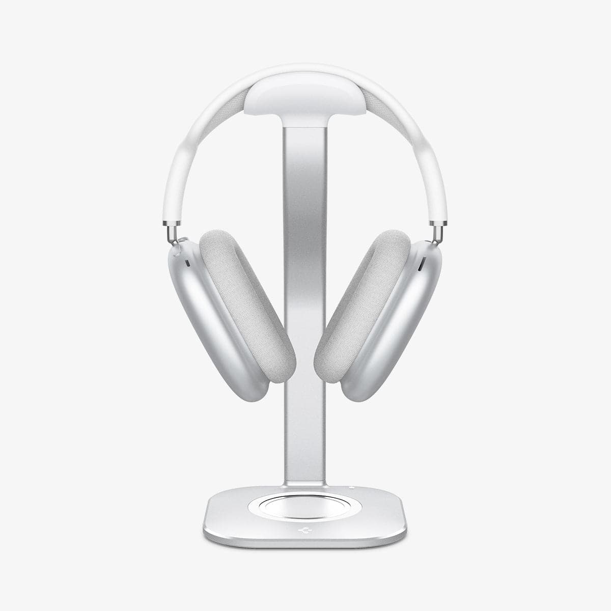 AMP02817 - Apple Airpods Max MagFit Stand in silver showing the front with AirPods Max on stand