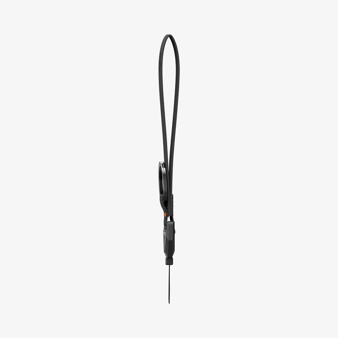 ASD05860 - AirPods Series Lanyard + Keychain in black showing the side of the lanyard