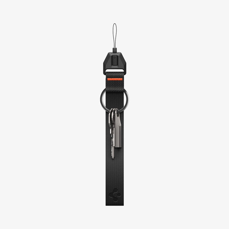 ASD05860 - AirPods Series Lanyard + Keychain in black showing the lanyard with keys attached to keychain