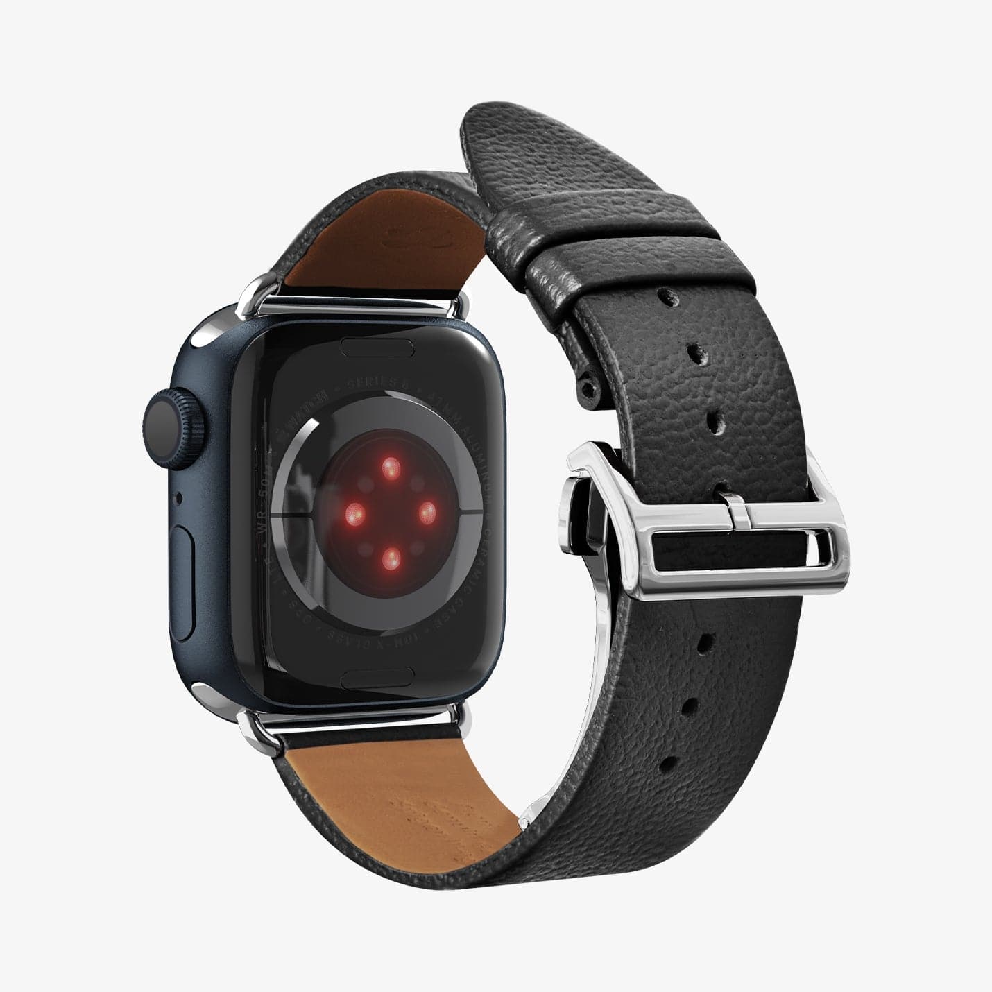 AMP06929 - Apple Watch (41mm)/Apple Watch (38mm) in black showing the back and inside of band