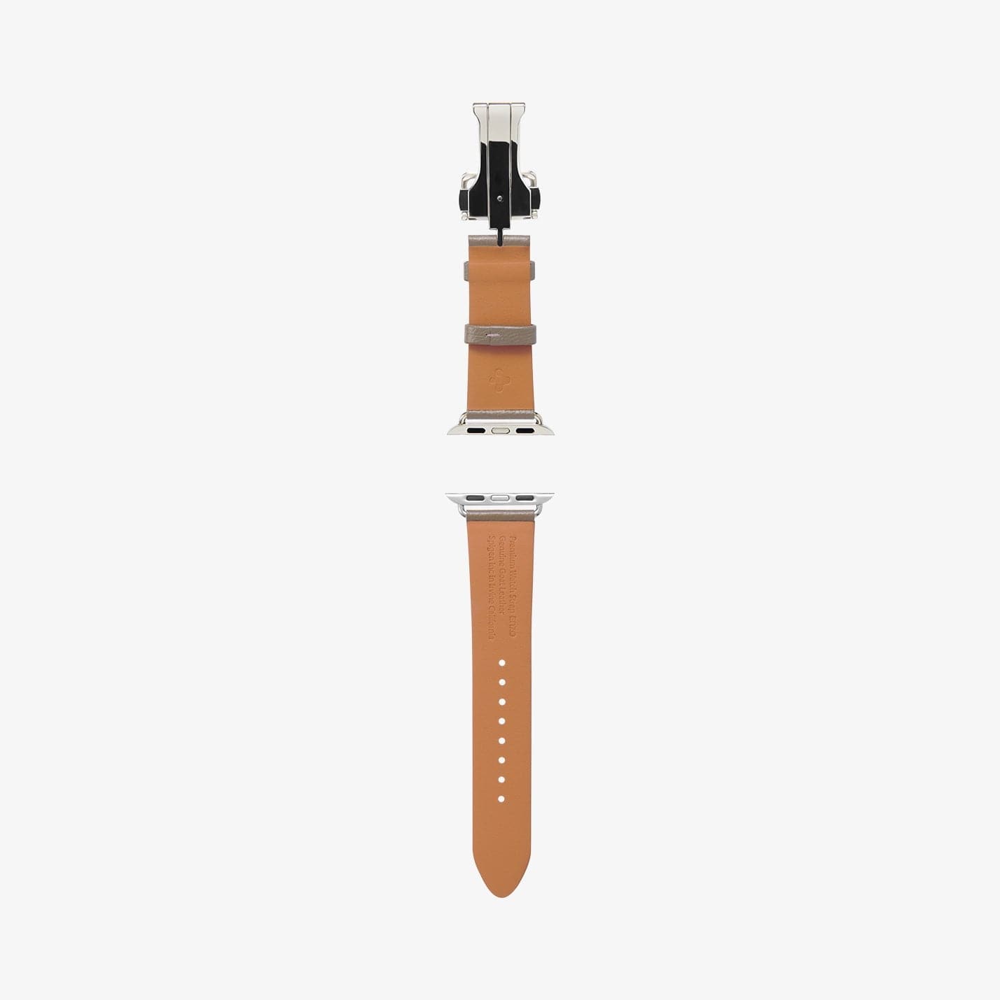 AMP06930 - Apple Watch (41mm)/Apple Watch (38mm) in etoupe showing the inside of watch band laid out flat