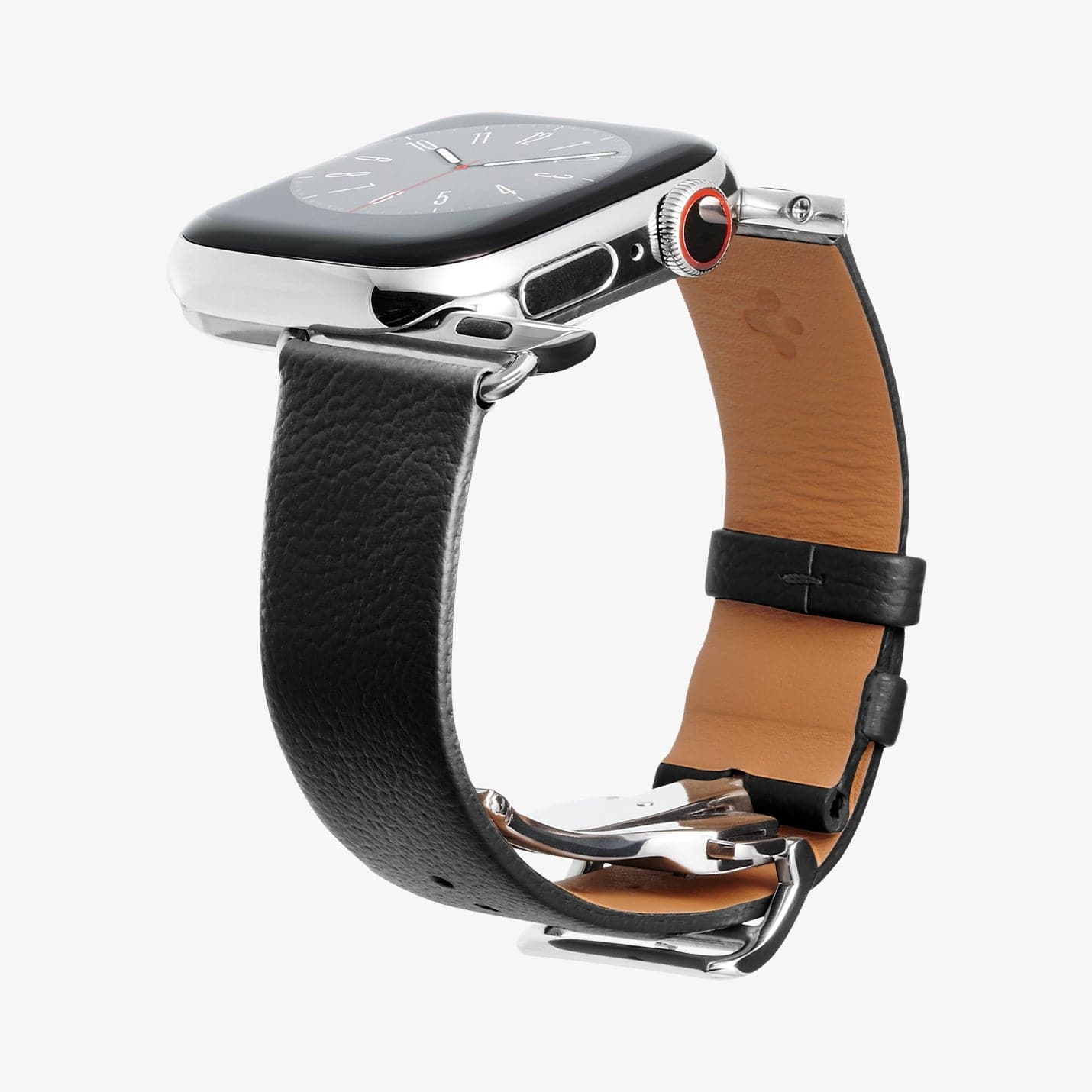 AMP06929 - Apple Watch (41mm)/Apple Watch (38mm) in black showing the watch face being installed onto watch band
