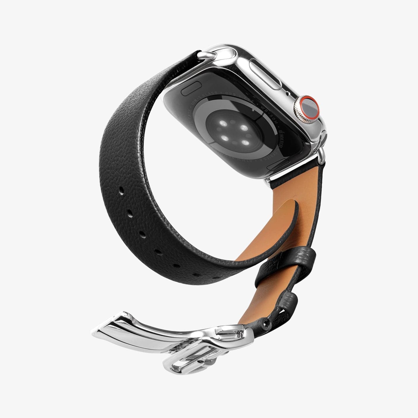 AMP06929 - Apple Watch (41mm)/Apple Watch (38mm) in black showing the back with watch band unclipped