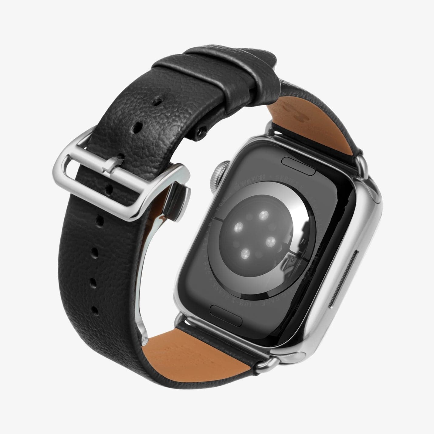 AMP06929 - Apple Watch (41mm)/Apple Watch (38mm) in black showing the back and partial inside of band