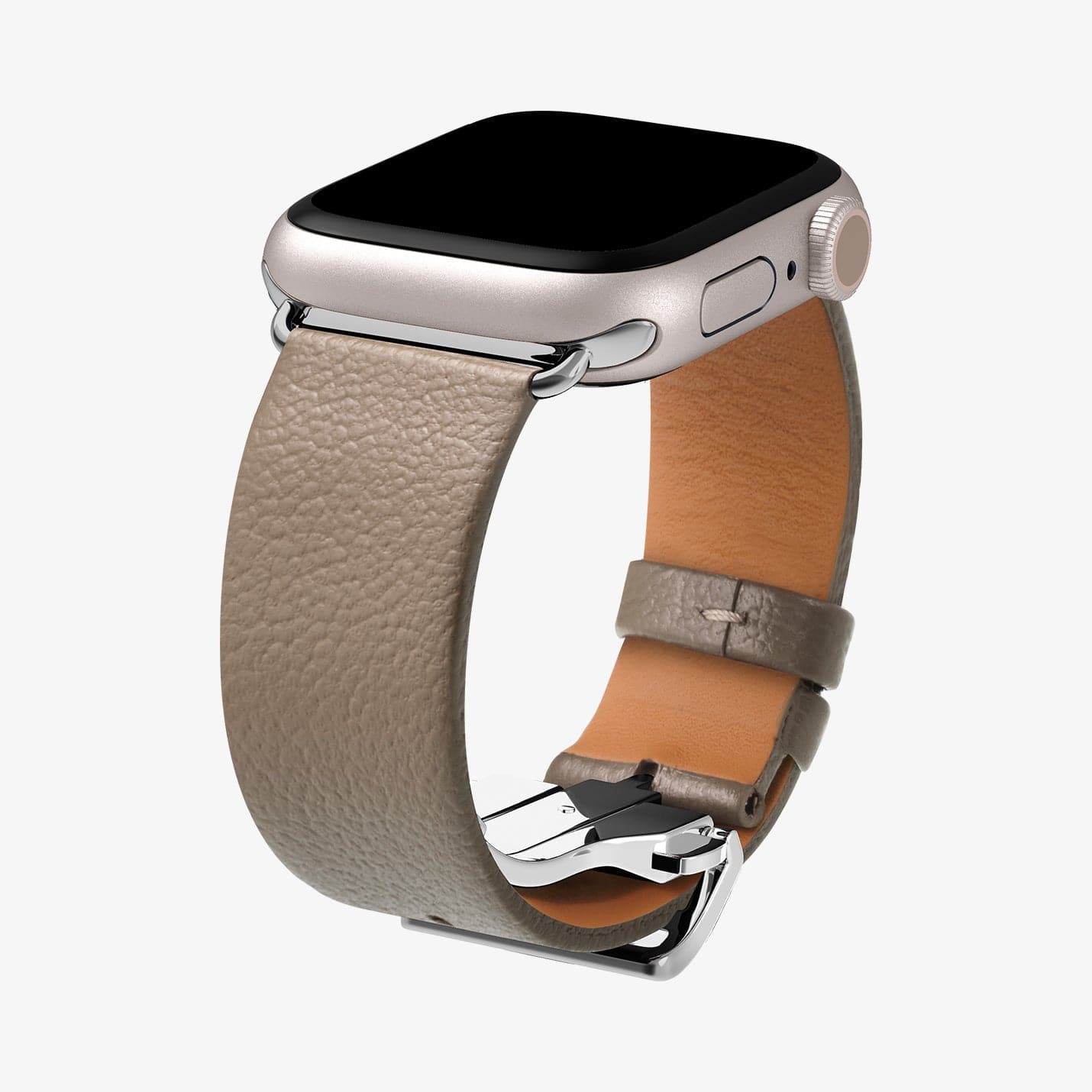 AMP06930 - Apple Watch (41mm)/Apple Watch (38mm) in etoupe showing the front, side and bottom