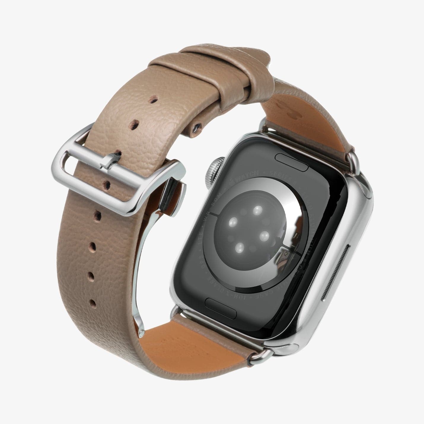 AMP06930 - Apple Watch (41mm)/Apple Watch (38mm) in etoupe showing the back and partial inside of band