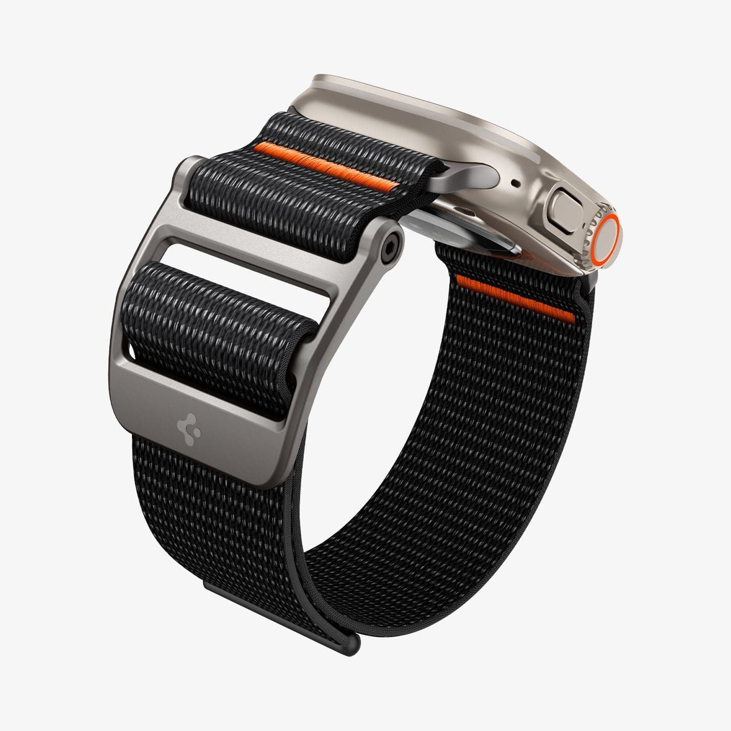 AMP05981 - Apple Watch (45mm) DuraPro Flex Ultra in Black showing the sides and partial inner side of the band