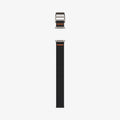 AMP05981 - Apple Watch (45mm) DuraPro Flex Ultra in Black showing the sides of the watch band lay out flat