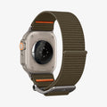 AMP05982 - Apple Watch (49mm) DuraPro Flex Ultra in Khaki showing the back, partial  inner and bottom