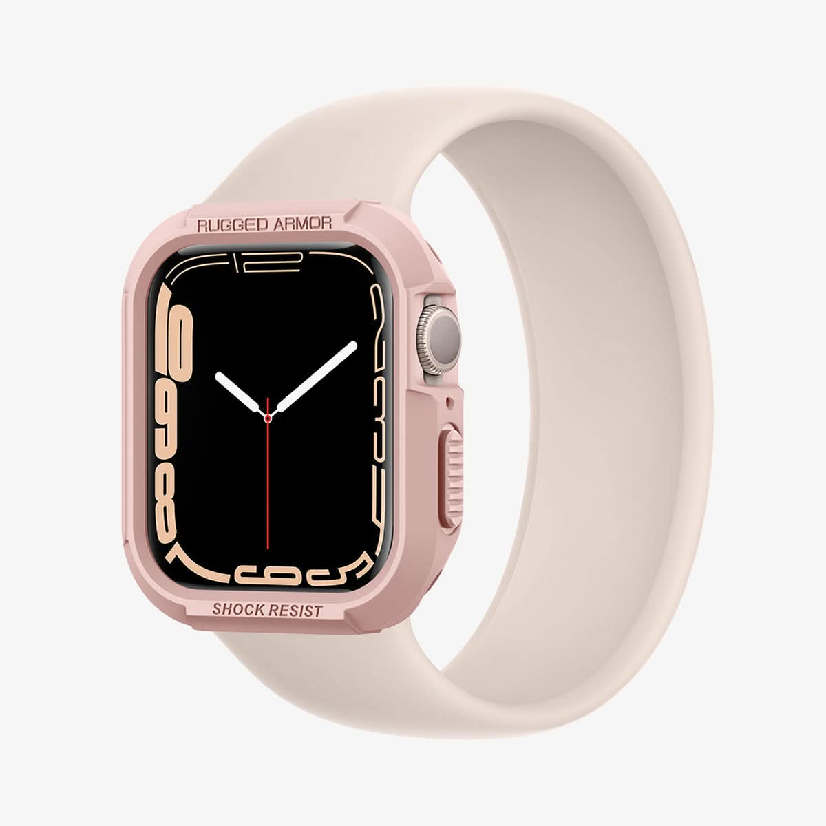 061CS24481 - Apple Watch Series (Apple Watch (41mm)) Case Rugged Armor in rose gold showing the front and inside of band
